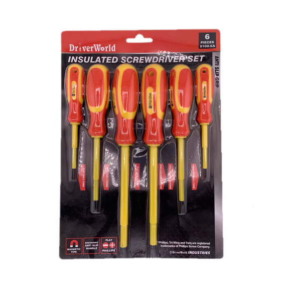 JUEGO DE 6 DESTORNILLADORES AISLADOS ( MANGO ERGONOMICO) 